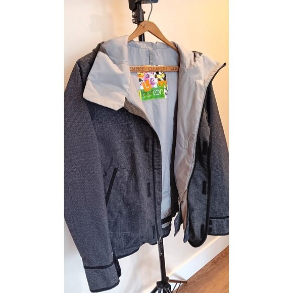 Burton Women’s M Dry Ride Jet Set Snowboard Jacket Hooded Gray Plaid Coat Photos - Picture 1 of 16